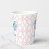 Preppy Southern Blue Bow-Baby shower Papieren Bekers (Rechts)