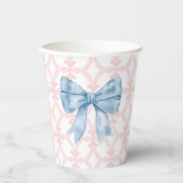 Preppy Southern Blue Bow-Baby shower Papieren Bekers