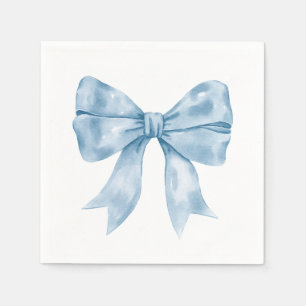 Preppy Southern Blue Bow Meisje Baby shower Servet