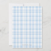 Preppy Southern Blue Boy Carriage Baby shower Kaart (Achterkant)