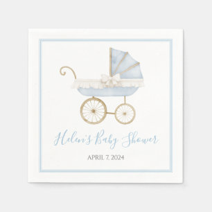 Preppy Southern Blue Boy Carriage Baby shower Servet