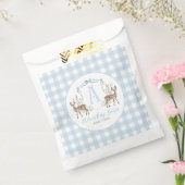 Preppy Southern Blue Boy Deer Baby shower Bedankzakje (Gezegeld)