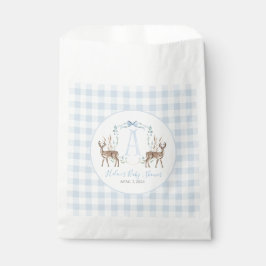Preppy Southern Blue Boy Deer Baby shower Bedankzakje