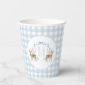 Preppy Southern Blue Boy Deer Baby shower Papieren Bekers (Voorkant)