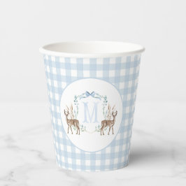 Preppy Southern Blue Boy Deer Baby shower Papieren Bekers