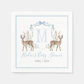 Preppy Southern Blue Boy Deer Baby shower Servet (Voorkant)