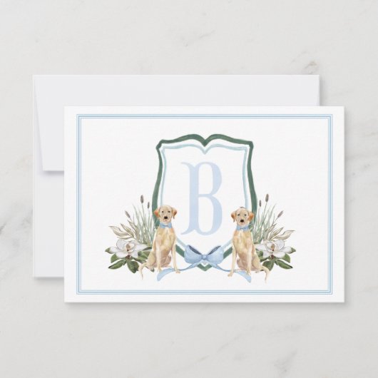 Preppy Southern Blue Boy Dog Baby shower Bedankkaart (Voorkant)