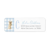 Preppy Southern Blue Boy Dog Baby shower Etiket (Voorkant)