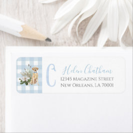 Preppy Southern Blue Boy Dog Baby shower Etiket