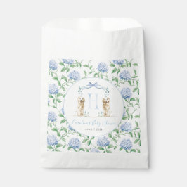 Preppy Southern Blue Boy Dog Baby shower Favoriete Bedankzakje