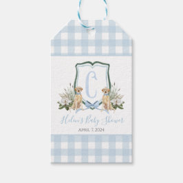 Preppy Southern Blue Boy Dog Baby shower Gift Labe Cadeaulabel