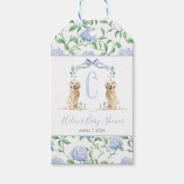 Preppy Southern Blue Boy Dog Baby shower Gift Labe Cadeaulabel