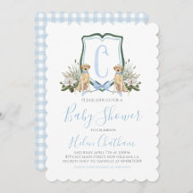 Preppy Southern Blue Boy Dog Baby shower