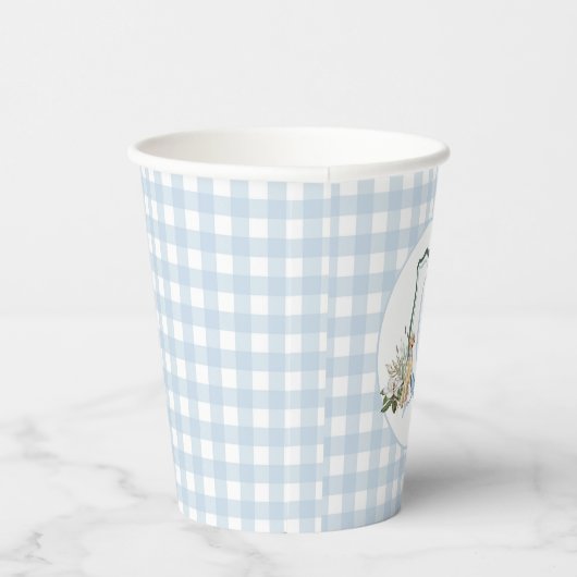 Preppy Southern Blue Boy Dog Baby shower Papieren Bekers (Rechts)