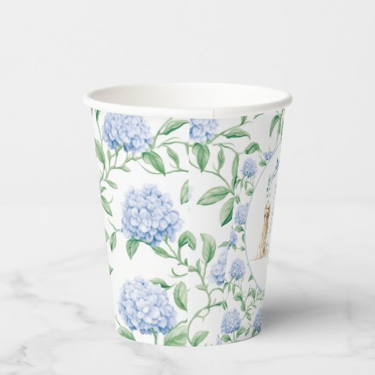 Preppy Southern Blue Boy Dog Baby shower Papieren Bekers (Rechts)
