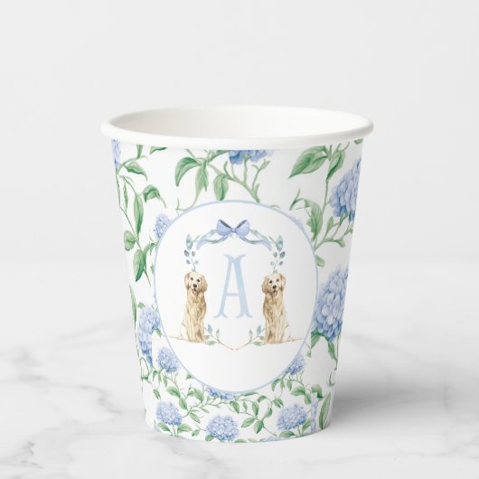 Preppy Southern Blue Boy Dog Baby shower Papieren Bekers (Voorkant)