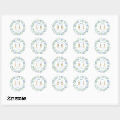 Preppy Southern Blue Boy Dog Baby shower Ronde Sticker (Vel)