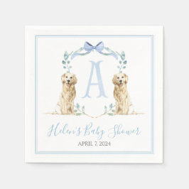 Preppy Southern Blue Boy Dog Baby shower Servet