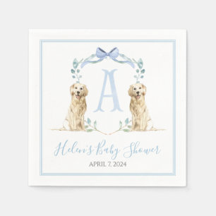 Preppy Southern Blue Boy Dog Baby shower Servet