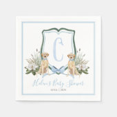 Preppy Southern Blue Boy Dog Baby shower Servet (Voorkant)