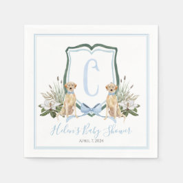 Preppy Southern Blue Boy Dog Baby shower Servet