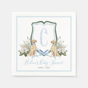 Preppy Southern Blue Boy Dog Baby shower Servet