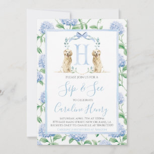 Preppy Southern Blue Boy Dog Sip & See Kaart