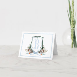 Preppy Southern Blue Boy Duck Baby shower Bedankkaart
