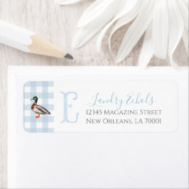Preppy Southern Blue Boy Duck Baby shower Etiket