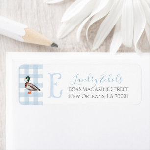 Preppy Southern Blue Boy Duck Baby shower Etiket