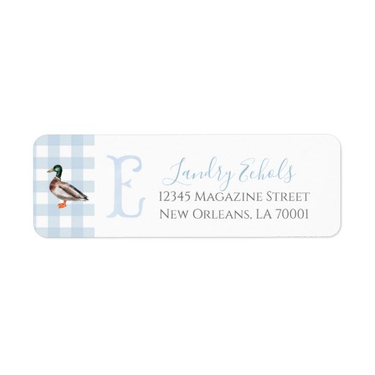 Preppy Southern Blue Boy Duck Baby shower Etiket (Voorkant)