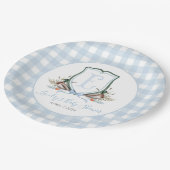 Preppy Southern Blue Boy Duck Baby shower Papieren Bordje (Gekanteld)