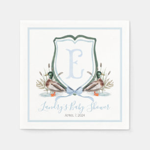 Preppy Southern Blue Boy Duck Baby shower Servet