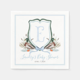 Preppy Southern Blue Boy Duck Baby shower Servet