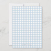 Preppy Southern Blue Boy Koe Baby shower Kaart (Achterkant)