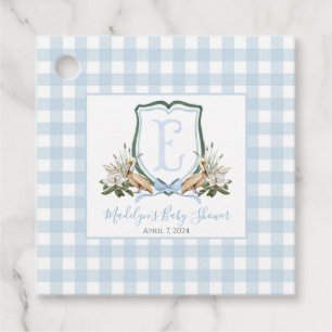 Preppy Southern Blue Boy Pelikaan Baby shower Bedankjes Labels
