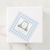 Preppy Southern Blue Boy Pelikaan Baby shower Bedankjes Labels (In situ)