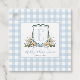 Preppy Southern Blue Boy Pelikaan Baby shower Bedankjes Labels