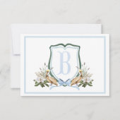 Preppy Southern Blue Boy Pelikaan Baby shower Bedankkaart (Voorkant)