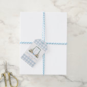 Preppy Southern Blue Boy Pelikaan Baby shower Cadeaulabel (Met Touw)