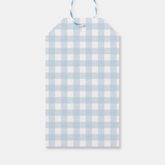 Preppy Southern Blue Boy Pelikaan Baby shower Cadeaulabel (Achterkant)