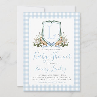 Preppy Southern Blue Boy Pelikaan Baby shower Kaart