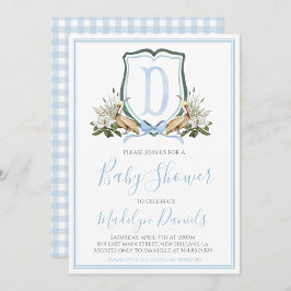 Preppy Southern Blue Boy Pelikaan Baby shower Kaart
