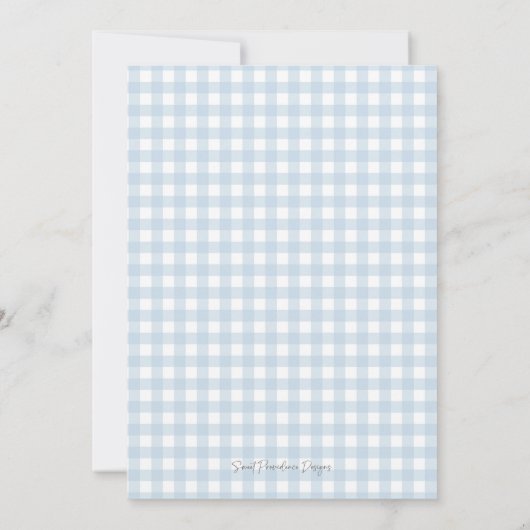 Preppy Southern Blue Boy Pelikaan Baby shower Kaart (Achterkant)