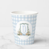 Preppy Southern Blue Boy Pelikaan Baby shower Papieren Bekers (Voorkant)
