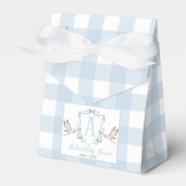 Preppy Southern Blue Boy Stork Baby shower Bedankdoosjes