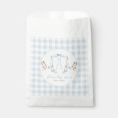 Preppy Southern Blue Boy Stork Baby shower Bedankzakje (Voorkant)