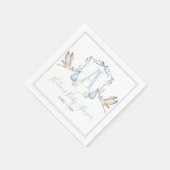 Preppy Southern Blue Boy Stork Baby shower Servet (Hoek)