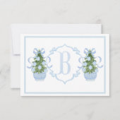 Preppy Southern Blue Chinoiserie Tree Baby shower Bedankkaart (Voorkant)