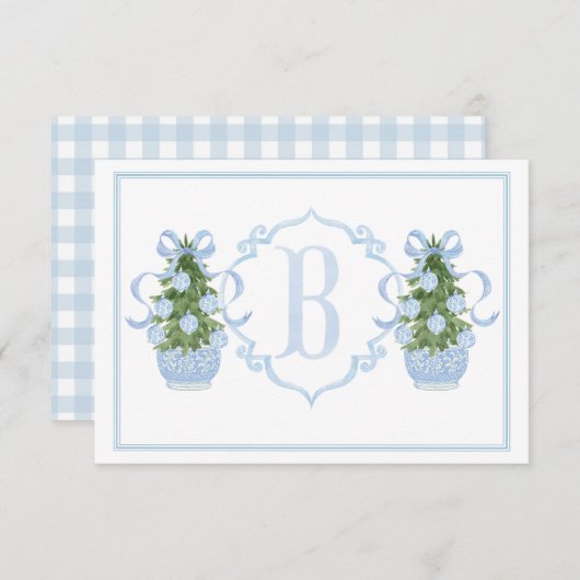 Preppy Southern Blue Chinoiserie Tree Baby shower Bedankkaart (Voorkant / Achterkant)